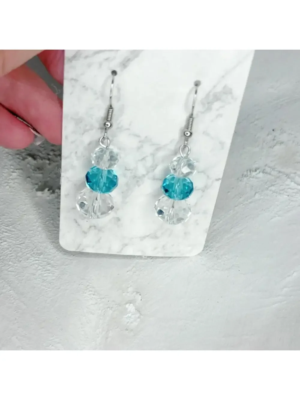 405u. Blue Crystal Earrings